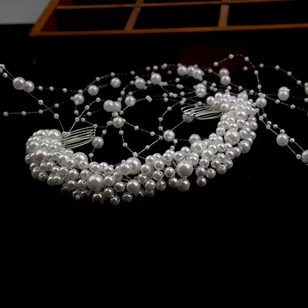 Elegant Bridal Pearl Hair Vine Romantic Pearl Hair Comb  Party Celebration