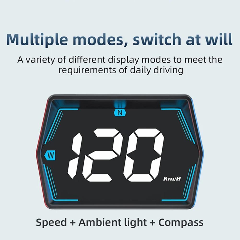 HUD GPS Цифровой спидометр для автомобиля Head-up Display Сигнализация превышения скорости Компас скорости Аксессуары Электроприборы