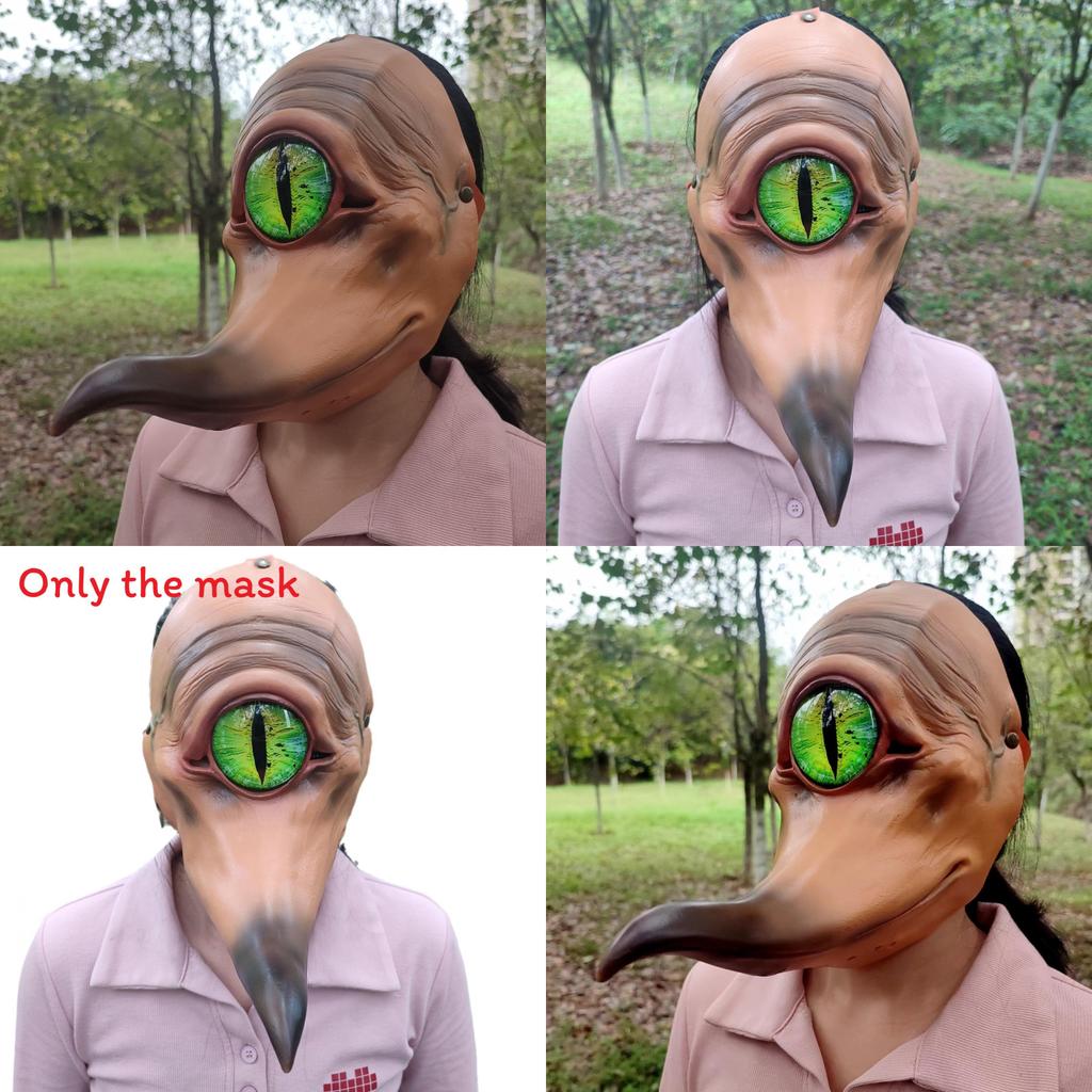 One Eyed Monster With A Long Mouth Monster Latex Mask For Cosplay And Festival Decor