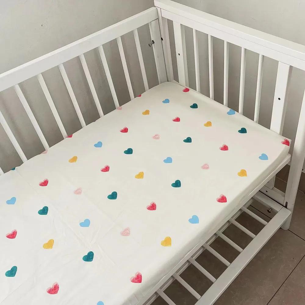 140*70cm Crib Fitted Sheets Soft Baby Bed Mattress Covers Print Newborn Toddler Bedding Set Kids Mini Cot Sheets Cotton