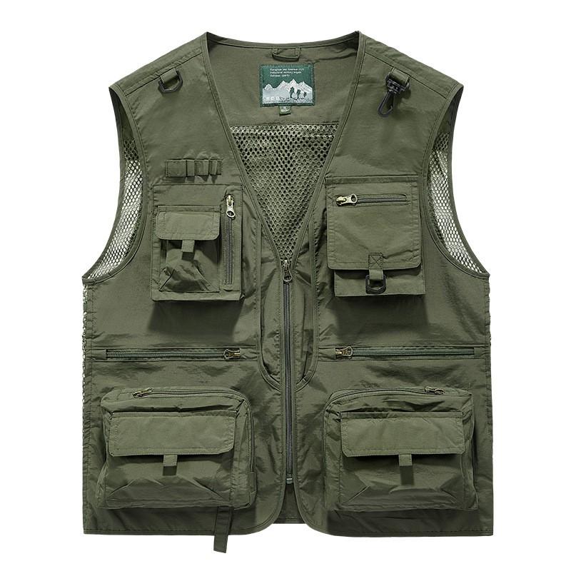 Mens Casual Outdoor Vest Multi-pocket Fishing Photography Workwear Sleeveless Jacket
