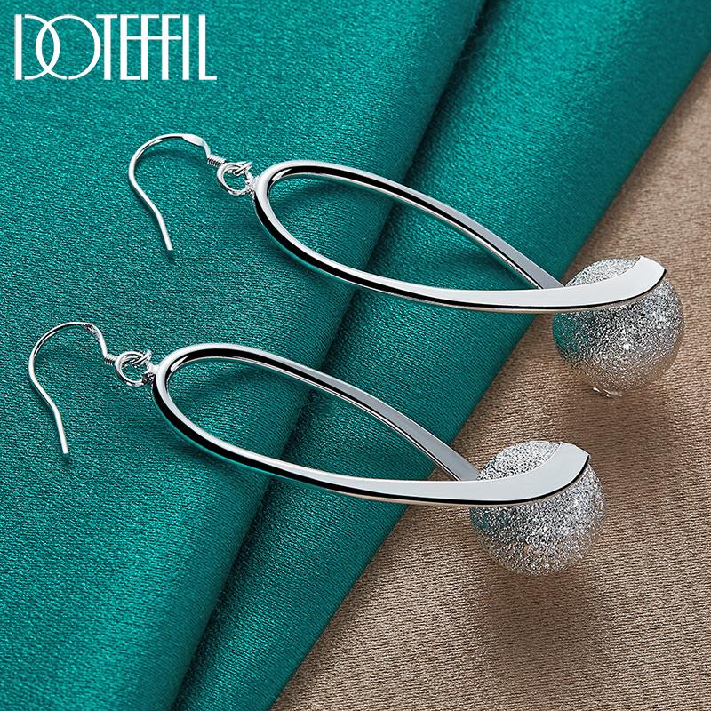 Серьги-подвески из матового бисера из стерлингового серебра 925 пробы, подарочные модные украшения