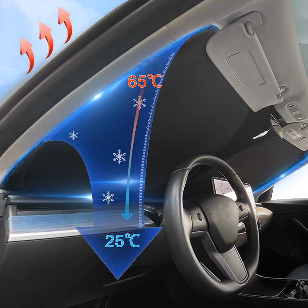 AEQTV1 Для Tesla Model Y 3 2016-2022 2023 2024 Автомобильная солнцезащитная шторка Чехол-заглушка на переднее стекло Козырек Солнцезащитный козырек на лобовое стекло Модель 3 Y Аксессуары