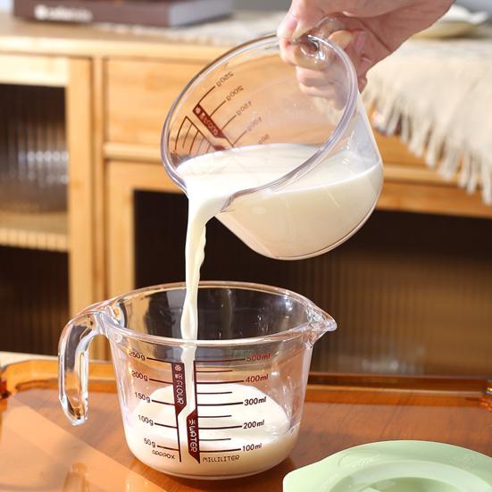 Стеклянный мерный стакан 500/1000 мл, термостойкий мерный кувшин с носиком и маркировкой, кухонные измерительные инструменты