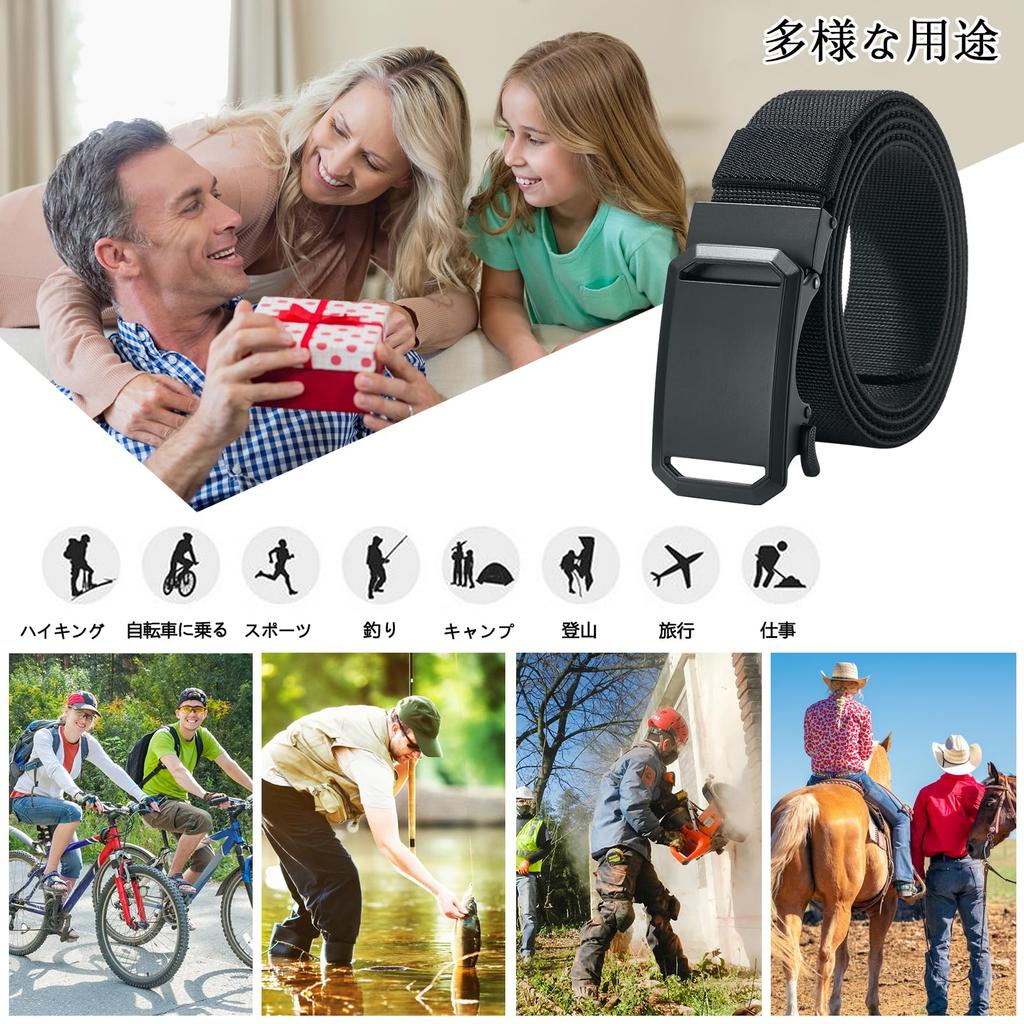 Растягивающийся ремень из нейлона для горного гольфа, работы на открытом воздухе, без плавной пряжки из сплава, длина 35 мм [LionVII] для мужчин - с автоматической блокировкой, для работы, спорта, скалолазания, -