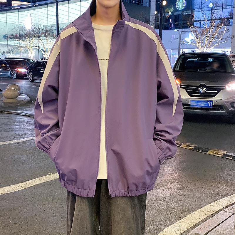 Мужская куртка-коуч со стойкой: Модная молодежная повседневная спортивная куртка весна/осень 2025