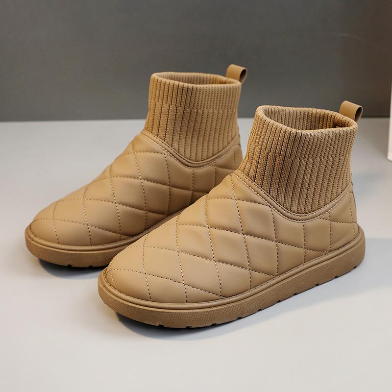 New Solid Color Snow Boots 2024 Winter Height Increasing Versatile Casual Fashion Cotton Shoes Women's Velvet Shoes