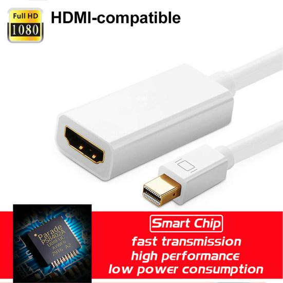Thunder-Bolt Mini DisplayPort DP To HDMI-compatible Cable Adapter for iMac Macbook Pro Air