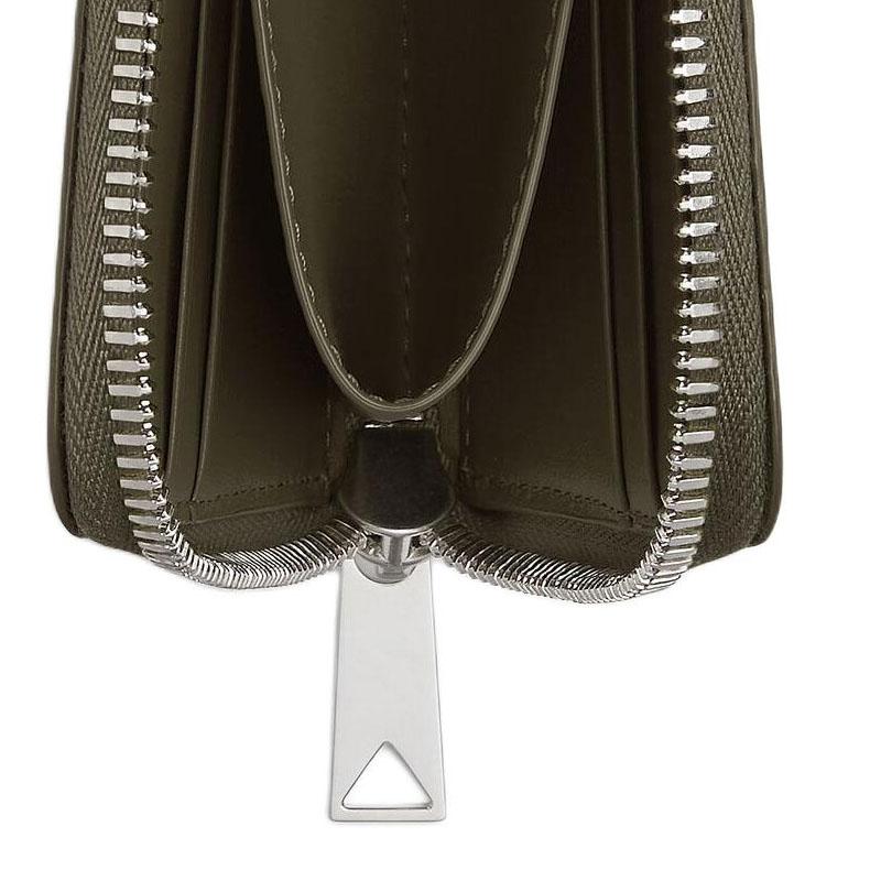 Bottega Veneta Intrecciato Embossed Pattern Design Zipper Wallet Men Wallet Pine 817741V0AQ13227