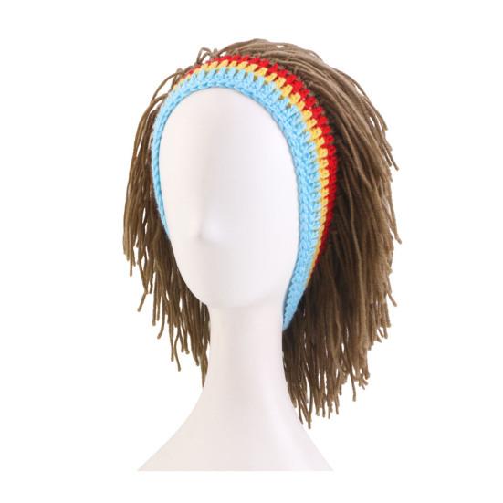 Wig Hat Elasticity Knitted Wool Hand-Crocheted Funny Hat Dreadlocks Design