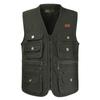 Cargo Vest Multi Pockets Soft Breathable Pure Cotton Smoothing Zipper Fishing Vest for Outdoor