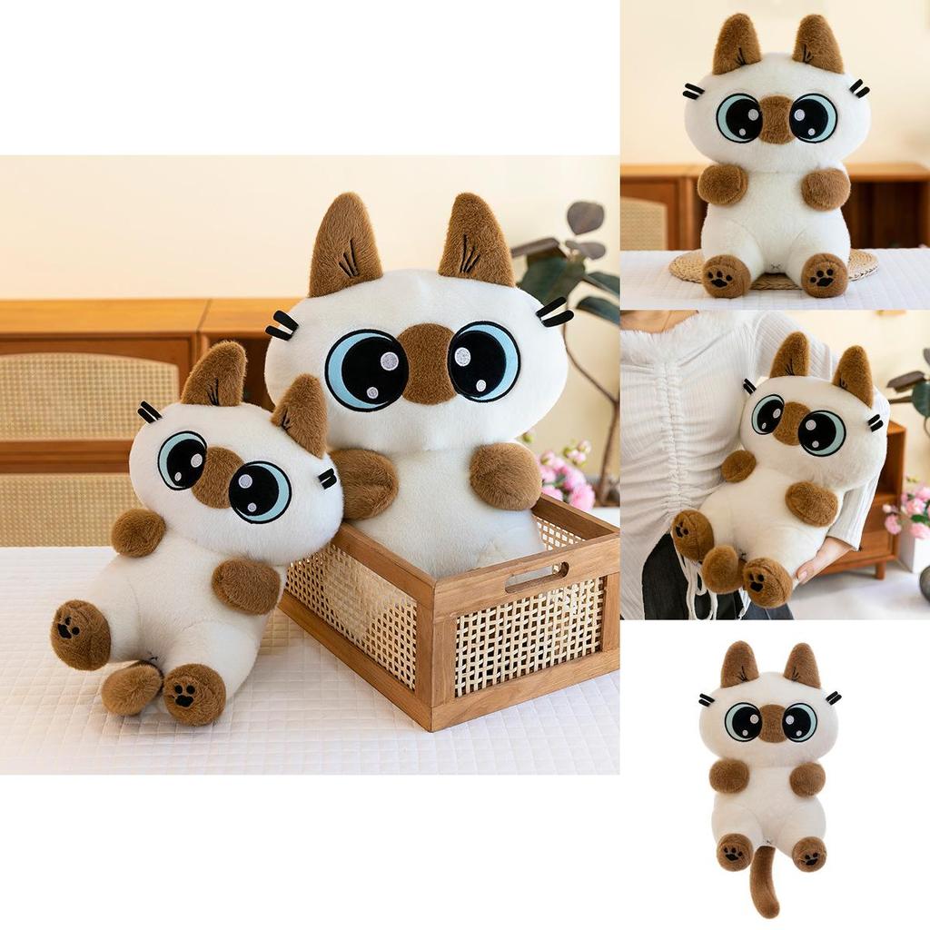 Adorable Plush Siamese Cat Doll Soft And Cuddly Stuffed Toy For Girls Birthday Gift