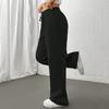 Women Cargo Pants Elastic Waist Adjustable Drawstring Straight Wide Leg Trousers Solid Color Sport Long Pants
