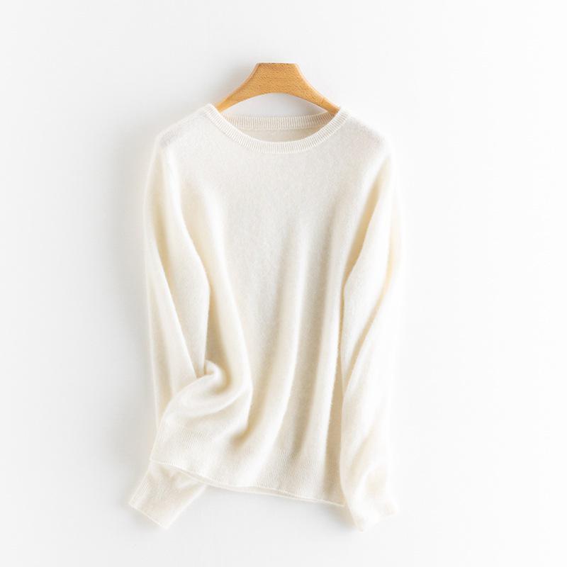 Women's Pure Cashmere Loose Round Neck Sweater - Autumn/Winter 2023 Base Layer Pullover