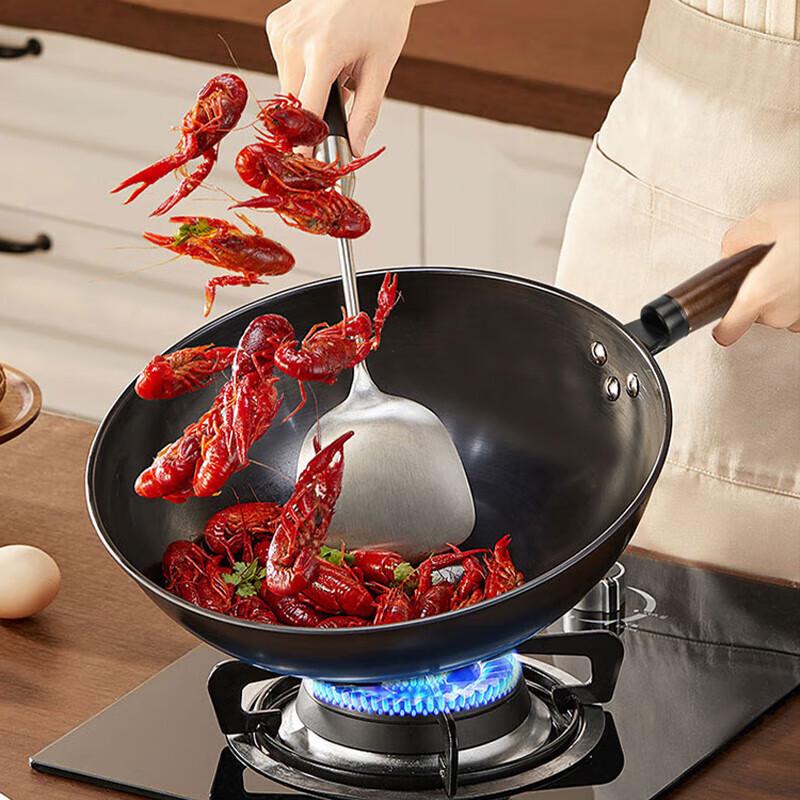 Традиционный железный вок Shangheng с крышкой