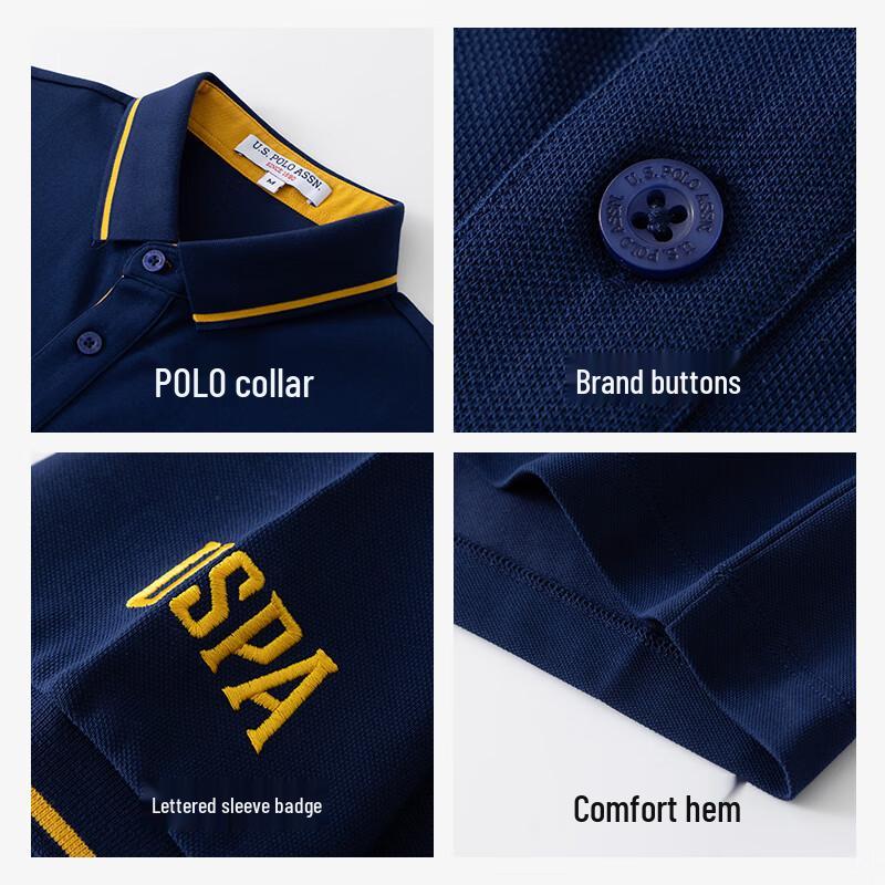 U.S. Polo Assn. Мужская рубашка-поло с коротким рукавом в стиле business casual