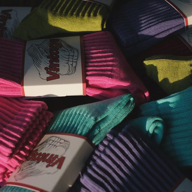 Носки средней длины Ami Khaki Retro Cotton - унисекс, осенне-зимний стиль