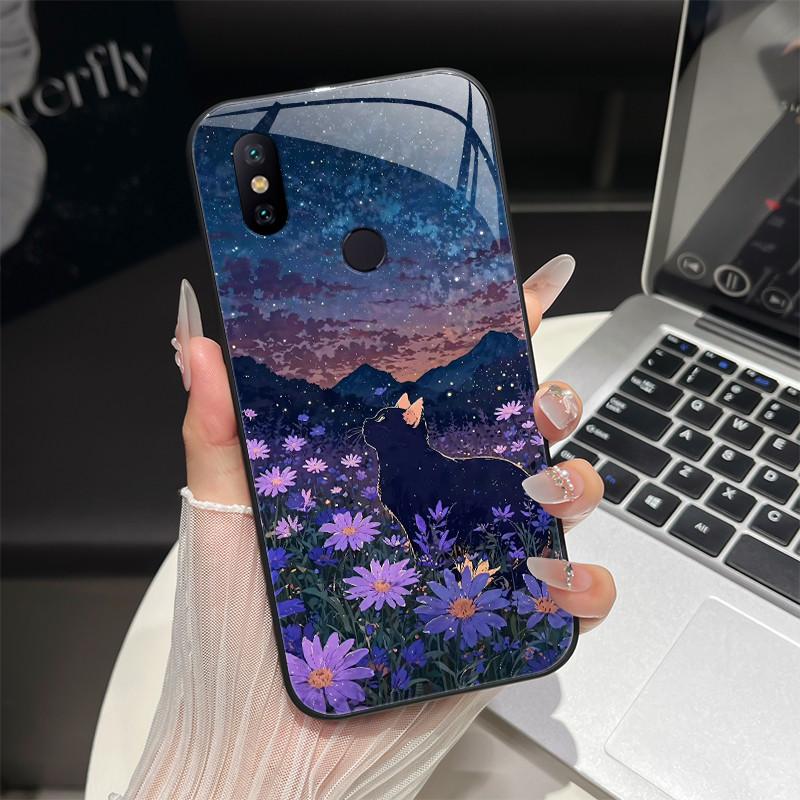 Чехол для телефона Xiaomi Mi A2 / Mi A2 Lite Модный фэнтезийный дизайн Закаленное стекло Бампер для MiA2 Lite Полная защита Задние крышки