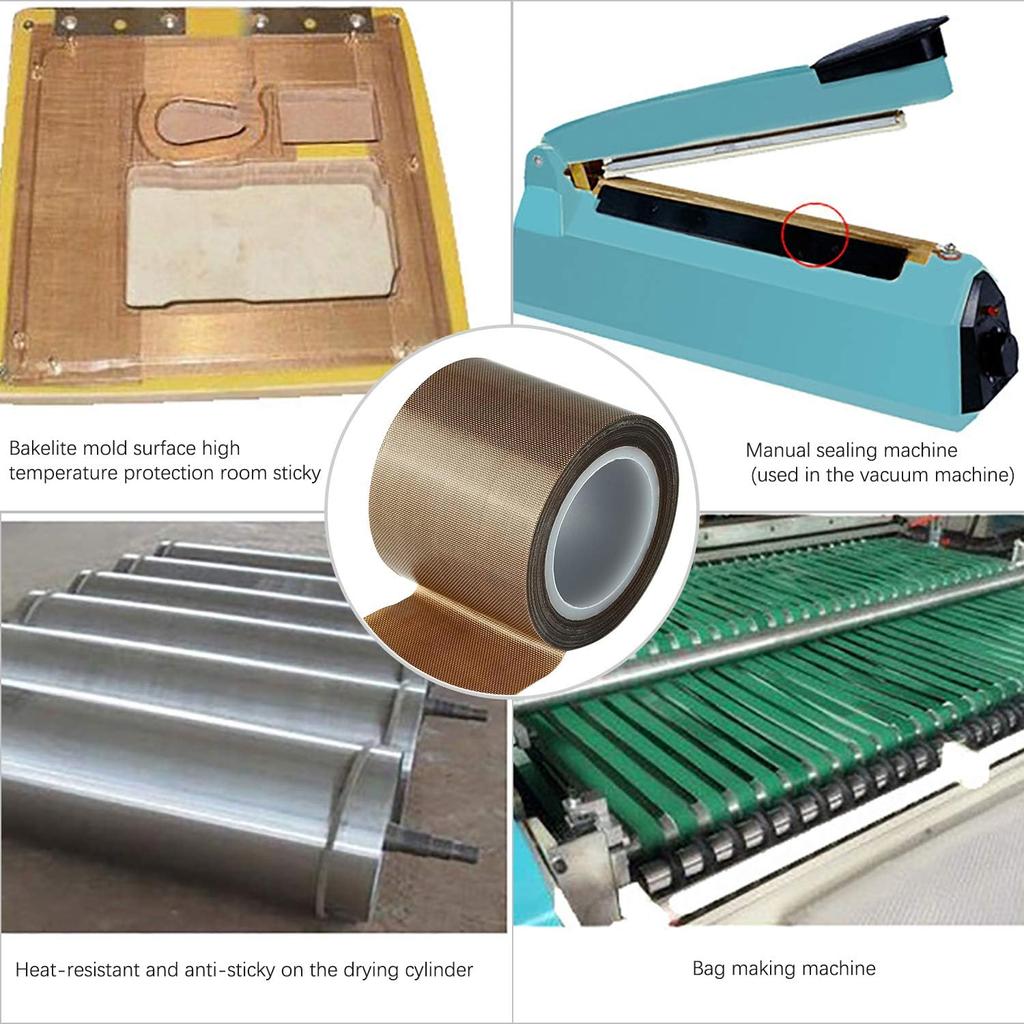 PTFE tape is used for vacuum sealing machines, coated with fiberglass tape that is waterproof, heat-resistant, and durable