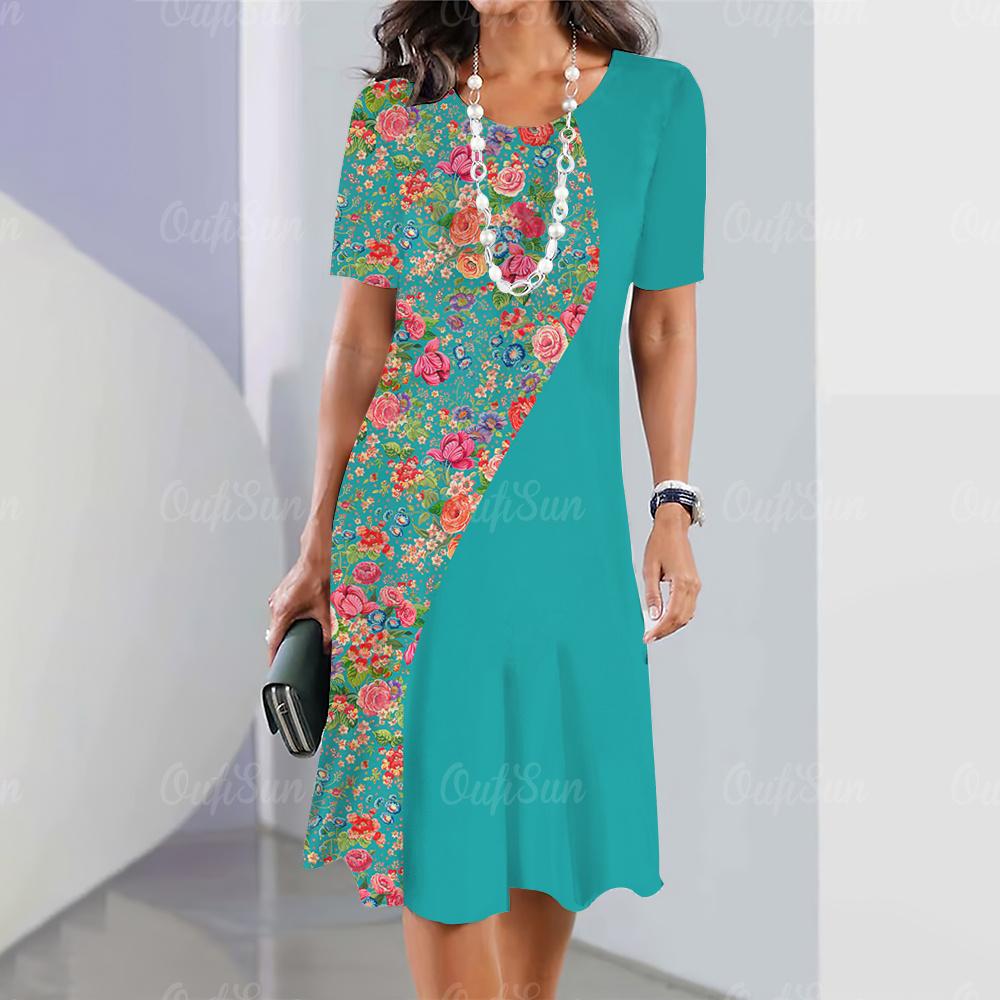 Butterfly & Floral 3D Print New Women's Dresses Plus Size Female Summer Dress