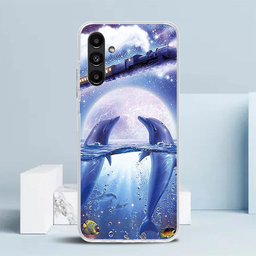 Чехол для телефона с милым дельфином, животным океана, для Samsung Galaxy A17 A37 A57 A16 A15 A14 A13 A56 A55 A54 A53 A36 A35 A34 A33 A26 A25 A24