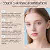 Natural Color Temperature Adjusting Foundation Liquid, Face Skin Tone Even Soft Finish, Long-Lasting Shiny Fine Clear Liquid Foundation 30ml