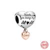 S925 Silver Color Beloved Mother Heart Shaped Charm Bead Fit Original Bracelet for MOM Luxury Jewelry Gift Fit Original