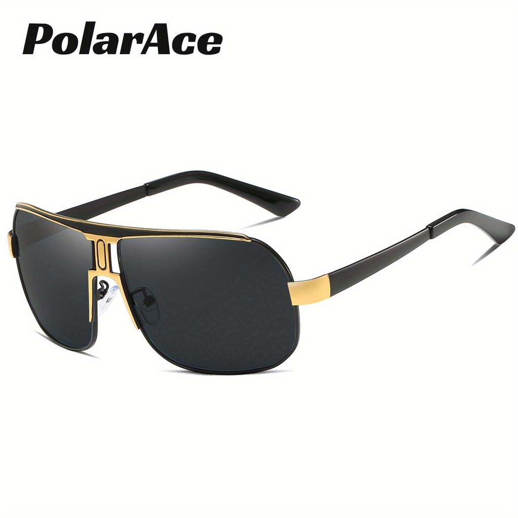 PolarAce Unisex Polarizing Alloy Square Oversized Frame Sunglasses Cycling Sunglasses, UV400