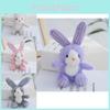 Adorable Checkered Long-eared Bunny Plush Toy Soft Stuffed Rabbit Doll For Kids