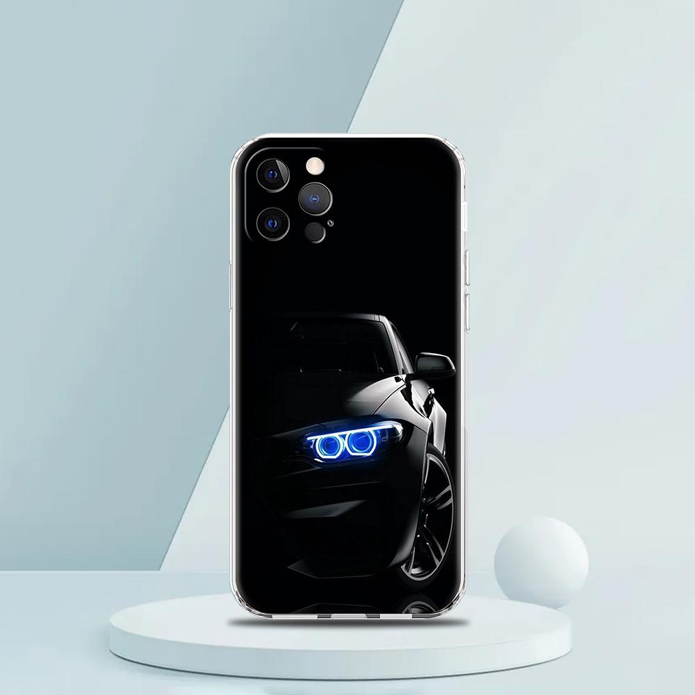 Крутой спортивный черный чехол для телефона с изображением машины для iPhone 16 15 14 13 12 Pro Max Чехол Прозрачный для iPhone 11 Pro Max 7 8 Plus XS XR Сумки