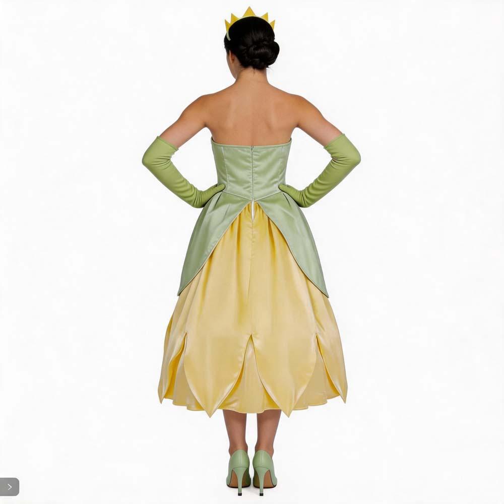 Frog Prince Princess Dress Halloween Tiana Costume Girls Cosplay Party Gown Green