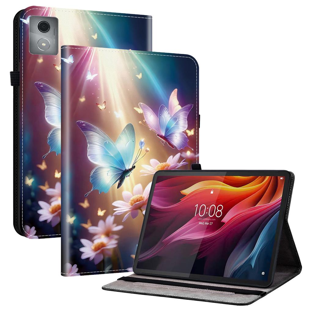 Кожаный чехол для Lenovo Tab K11 Plus/M11 Plus/Xiaoxin Pad Plus (2024) Чехол-подставка с принтом и слотами для карт