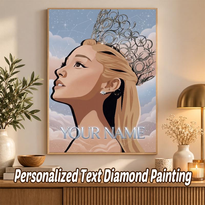 Ariana Grande Custom Name Text 5D Diamond Painting Kit DIY Full Drill Diamond Art Decoration