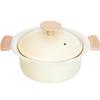 Wahei Freiz Light and Easy-to-handle Tabletop Pot 16cm for 1 Person Ivory Compatible with IH Gas Ceramic Processing Petit Pot RB-3209