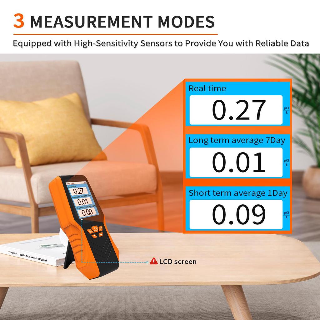 Ручной детектор радонового газа, перезаряжаемый монитор радонового газа, прибор для проверки качества воздуха 0,3-270 пкд/л, DM68R