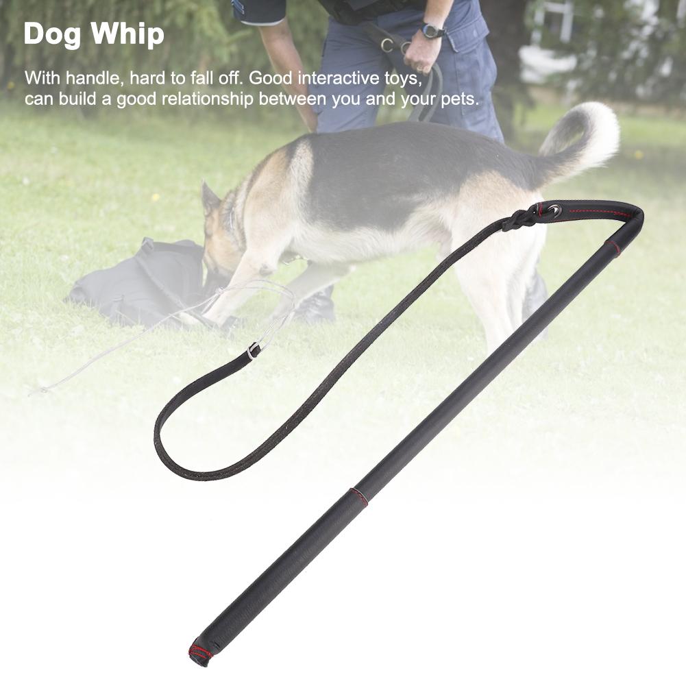 Artificial Cowhide Dog Stirring Whip Bat with Handle for Medium Large Dogs Training Accessory
