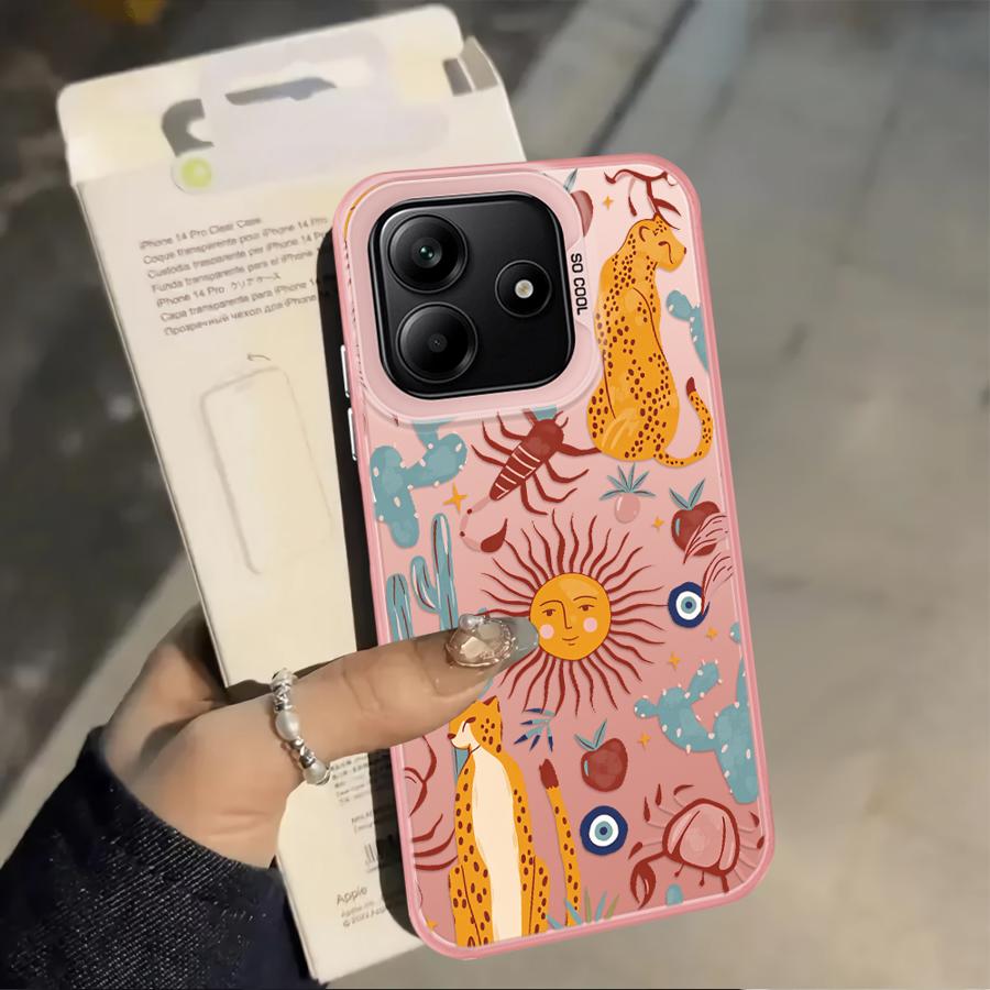 Чехол с цветочными животными для Xiaomi Redmi Note 9 10 13C 12C 14C K60 9C 9T A5 10C A1 A2 Plus Задняя крышка телефона