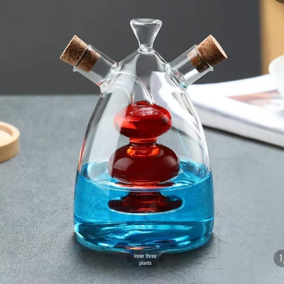 Герметичная неровная стеклянная бутылочка-диспенсер для масла и уксуса из боросиликатного стекла