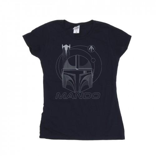 Star Wars Womens/Ladies The Mandalorian Rings Helmet Cotton T-Shirt