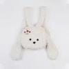 Women's Cartoon Plush Teddy Backpack - Cute Autumn/Winter Fashion School Bag in White
