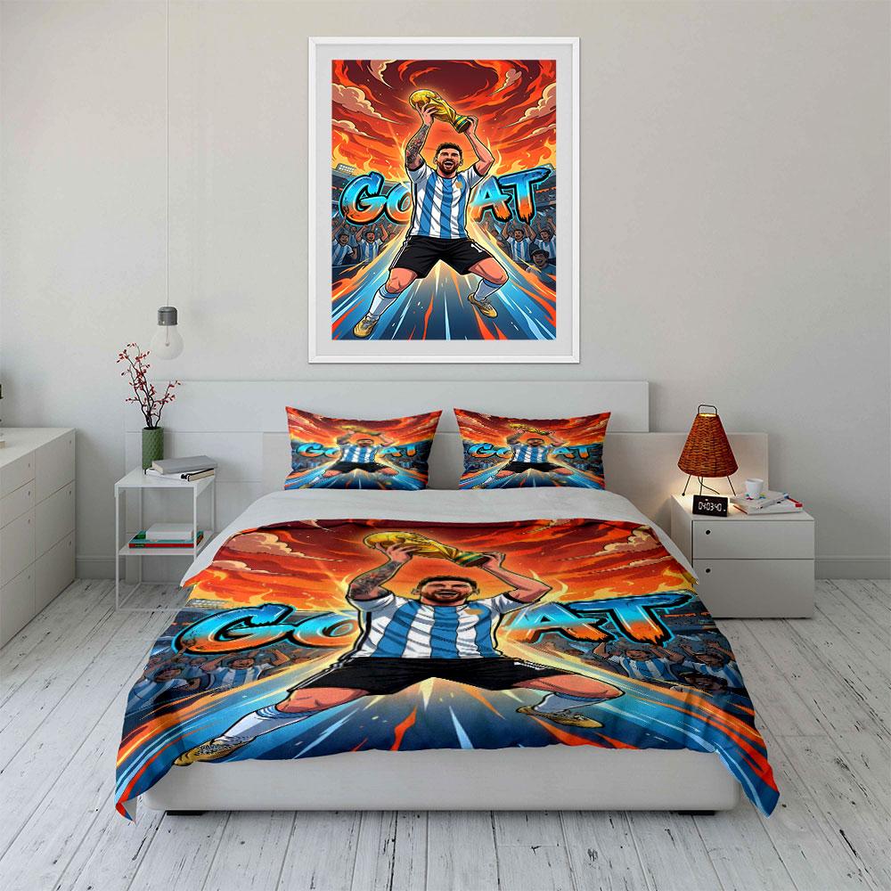 Soccer Champion Victory Design Bedding Duvet Cover Set Duvet Cover Pillowcases  (1*Duvet Cover 2*Pillowcases, without duvet insert)