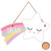 [A0709] - Табличка деревянная 'Мечта' розово-белая (звезда) - 20x12см