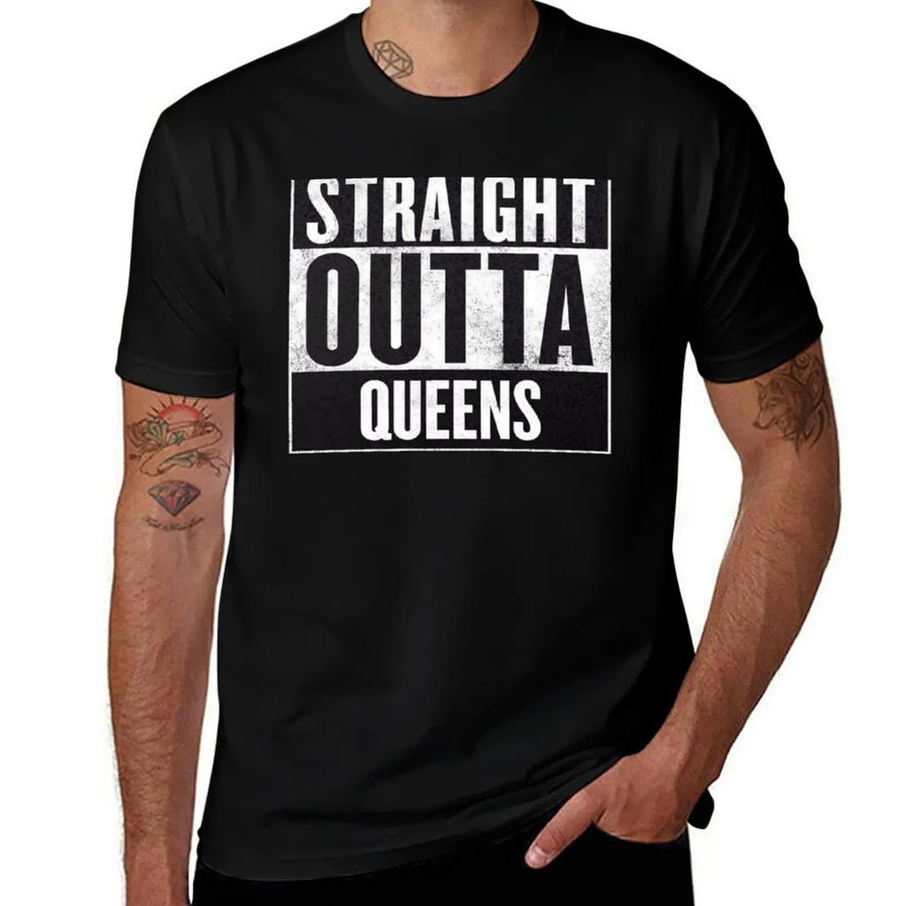 straight out of queens T-Shirt cheap stuff new edition men workout shirt