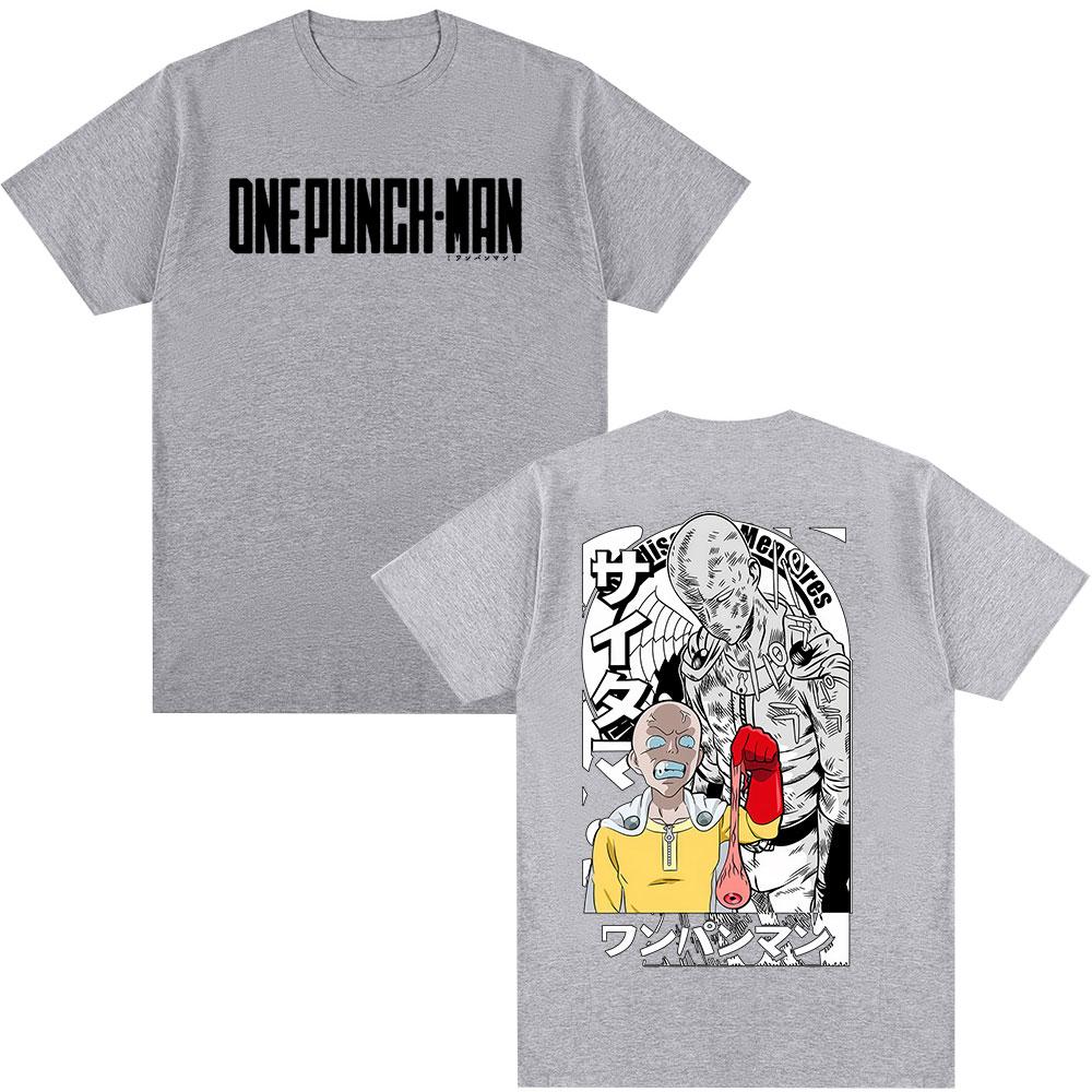Anime One Punch Unisex Saitama Tshirt Unisex Women Fashion Harajuku Short Sleeve T Shirts Cotton Casual Oversized Tshirts Streetwear