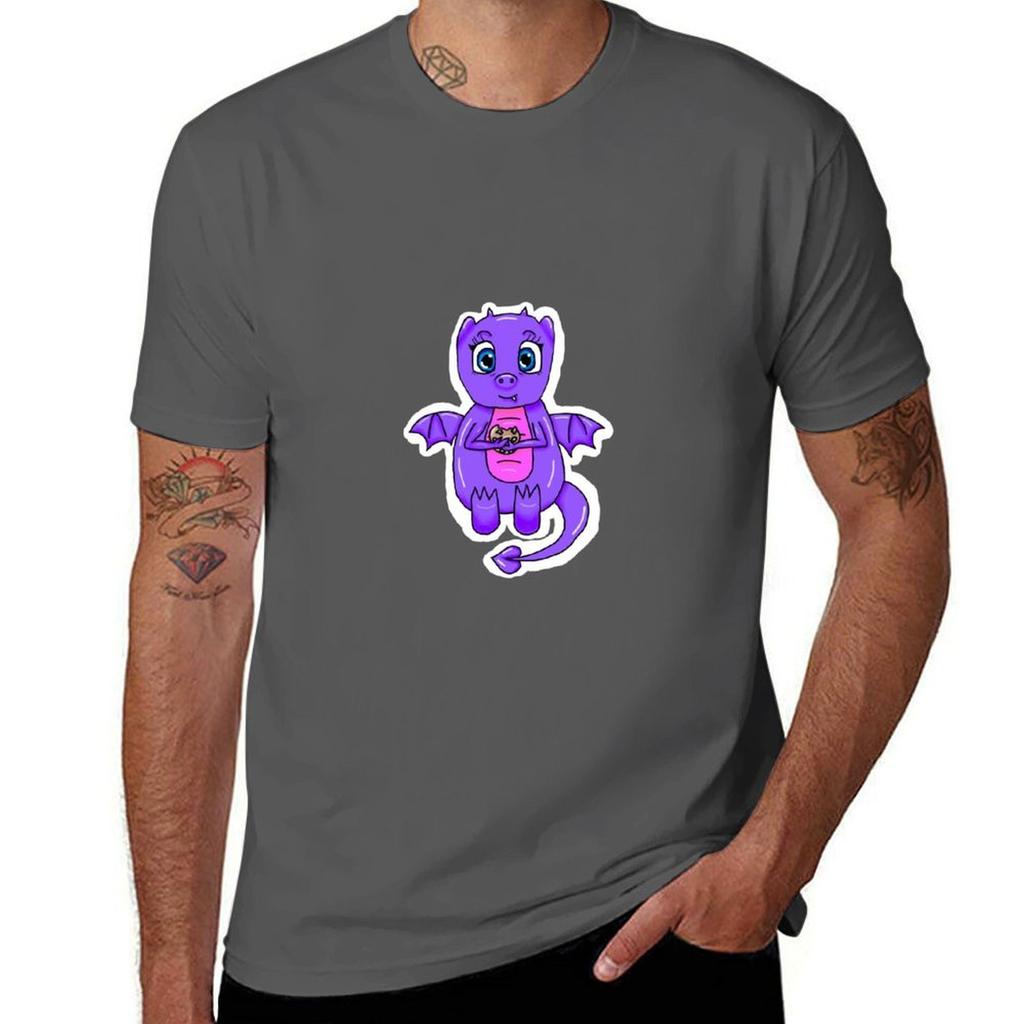 Cookie Eating Dragon Tshirt Comfortable Basic Crew Neck Tee