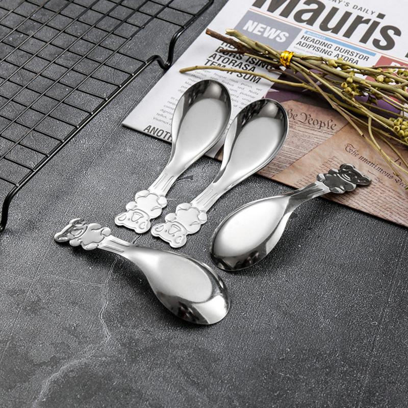 Нержавеющая сталь креативная милая коала мороженое десерт фруктовый совок плоский дно ложка для размешивания кофе чай столовые приборы ложка