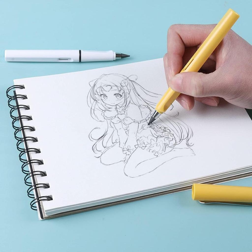 Infinity Forever Pencil - 0.7mm Infinite Everlasting Metal Inkless Pencils Set with Eraser, No Need Sharpened, Replace Mechanical Pen for Sketch,