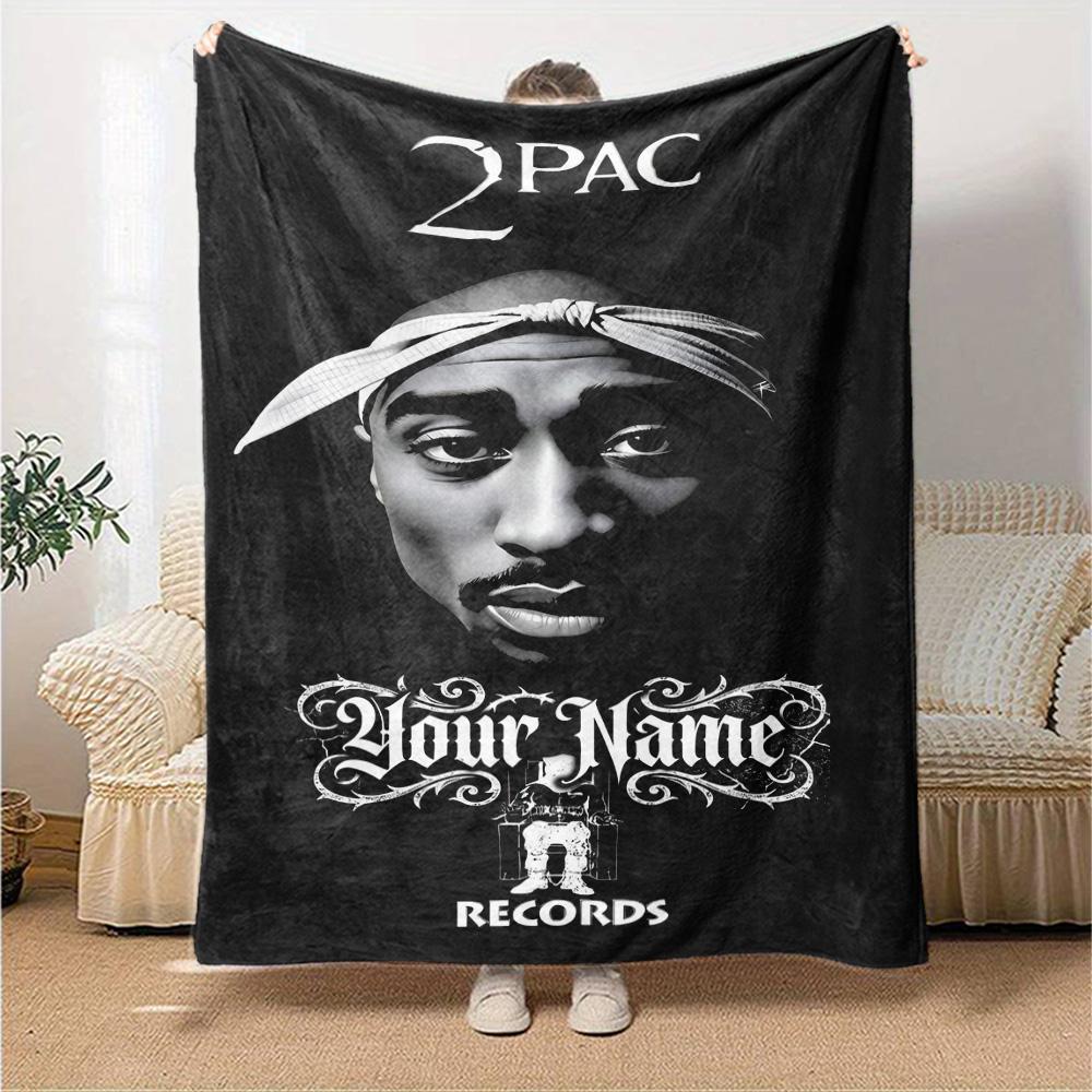2pac Customize Your Name Blanket Cozy Personalized Blanket Comfortable Throw For Couch Living Room Office Bedding Ideal for All Seasons