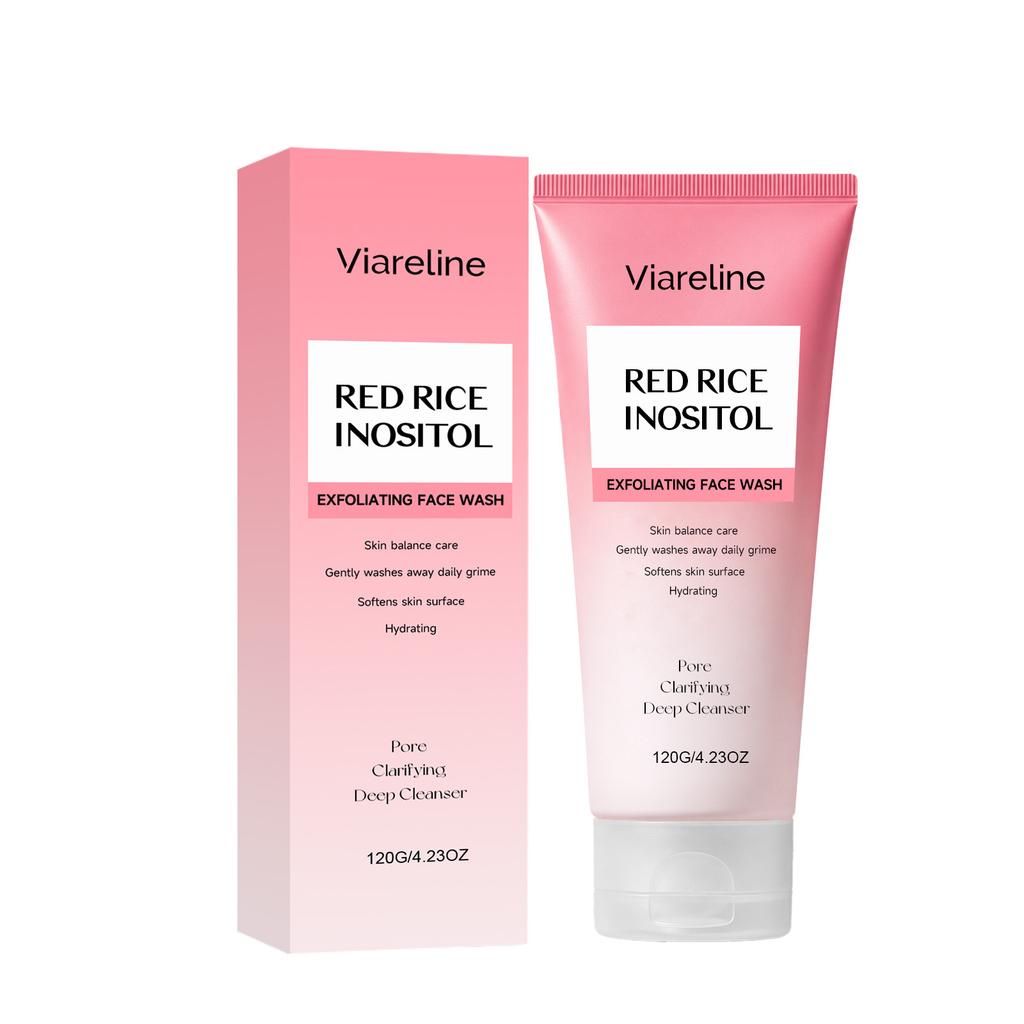 VIARELINE Gentle Exfoliating Facial Cleanser Smooth Skin Refreshing Hydrating Daily Face Wash Mild Formula 120g