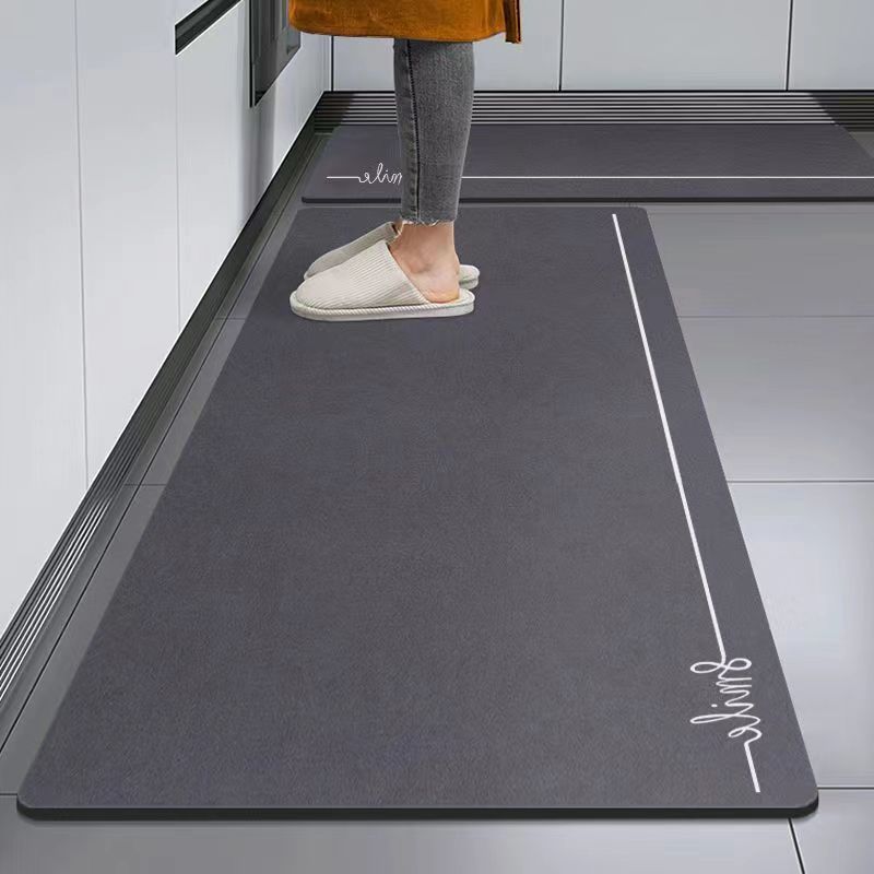 Minimalist Kitchen Non-Slip Mat: 3mm Wear-Resistant Diatomaceous Earth Mat—Absorbs Water and Dries Quickly, Stain-Resistant and Non-Slip